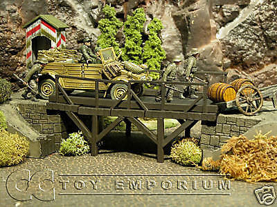 "RETIRED" Pro Built - Hand Painted & Weathered Verlinden 1:35 WWII Custom Built Deluxe Wooden Bridge Ruin