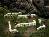 "RETIRED & BRAND NEW" Build-a-Rama 1:32 Hand Painted WWII Deluxe Straight Sandbag Wall Set #1 (5 Piece Set)