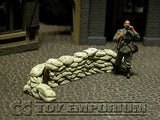"RETIRED & BRAND NEW" Build-a-Rama 1:32 Hand Painted WWII Deluxe Sandbag Barricade Wall Section #4