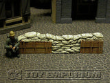 "RETIRED & BRAND NEW" Build-a-Rama 1:32 Hand Painted WWII Deluxe Sandbag Barricade Wall Section #2