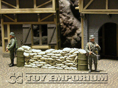 "RETIRED & BRAND NEW" Build-a-Rama 1:32 Hand Painted WWII Deluxe Sandbag Barricade Wall Section #1