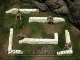 "RETIRED & BRAND NEW" Build-a-Rama 1:32 Hand Painted WWII Deluxe Straight Sandbag Wall Set #1 (5 Piece Set)