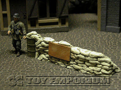 "RETIRED & BRAND NEW" Build-a-Rama 1:32 Hand Painted WWII Deluxe Sandbag Barricade Wall Section #3