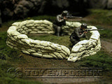 "RETIRED & BRAND NEW" Build-a-Rama 1:32 Hand Painted WWII Deluxe Curved Sandbag Wall Set #1 (2 Piece)