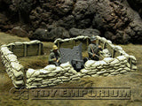 "RETIRED & BRAND NEW" Build-a-Rama 1:32 Hand Painted WWII Deluxe Sandbag Trench Wall Set #1 (5 Piece Set)