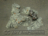 "RETIRED & BRAND NEW" Build-a-Rama 1:32 Hand Painted WWII Deluxe Rubble Pile #2 Set (3 Piece Set)