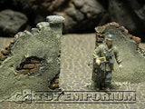"RETIRED & BRAND NEW" Build-a-Rama 1:32 WWII Deluxe "Gate Wall Ruin" Set (2 Piece Set)