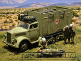 "BRAND NEW" Custom Built - Hand painted & Weathered 1:35 WWII Deluxe German DAK "Sd.Kfz.3 Maultier Ambulance -  Afrika"