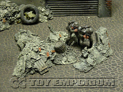 "RETIRED & BRAND NEW" Build-a-Rama 1:32 Hand Painted WWII Deluxe Rubble Pile #2 Set (3 Piece Set)