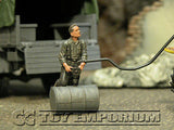 "BRAND NEW" Custom Built - Hand Painted & Weathered 1:35 Deluxe WWII German Tankmen "Refueling" Soldier Set