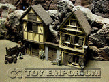 "BRAND NEW"Custom Built & Painted 1:35 Deluxe WWII Old German City Diorama 2 Building Set