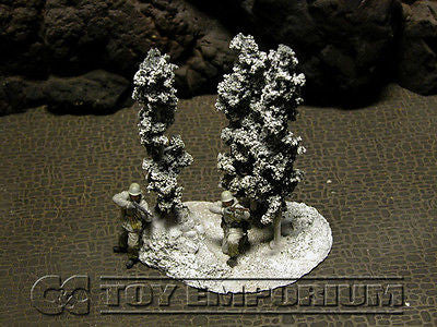 "RETIRED & BRAND NEW" Build-a-Rama 1:32 Hand Painted WWII "Winter" Tree Group