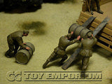 "BRAND NEW" Custom Built - Hand Painted & Weathered 1:35 WWII DAK German Soldiers "Loading Fuel Drums" Soldier Set (5 Figure Set)