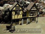 "BRAND NEW"Custom Built & Painted 1:35 Deluxe WWII Old German City Diorama 2 Building Set
