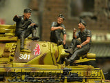 "BRAND NEW" Custom Built - Hand Painted & Weathered 1:35 Deluxe WWII German Tankmen "Refueling" Soldier Set