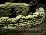 "RETIRED & BRAND NEW" Build-a-Rama 1:32 Hand Painted WWII Deluxe Curved Sandbag Wall Set #1 (2 Piece)