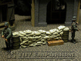 "RETIRED & BRAND NEW" Build-a-Rama 1:32 Hand Painted WWII Deluxe Sandbag Barricade Wall Section #1