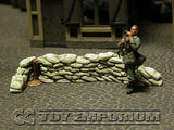 "RETIRED & BRAND NEW" Build-a-Rama 1:32 Hand Painted WWII Deluxe Sandbag Barricade Wall Section #4