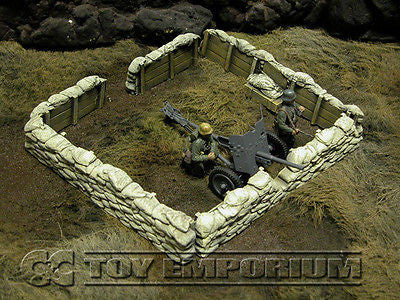 "RETIRED & BRAND NEW" Build-a-Rama 1:32 Hand Painted WWII Deluxe Sandbag Trench Wall Set #1 (5 Piece Set)