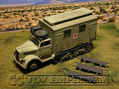 "BRAND NEW" Custom Built - Hand painted & Weathered 1:35 WWII Deluxe German DAK "Sd.Kfz.3 Maultier Ambulance -  Afrika"