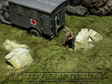 "BRAND NEW" Build-a-Rama 1:32 Deluxe Medium "Grass & Stone Ruins Battlefield Mat #1  (24"x12")
