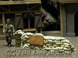 "RETIRED & BRAND NEW" Build-a-Rama 1:32 Hand Painted WWII Deluxe Sandbag Barricade Wall Section #3