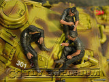 "BRAND NEW" Custom Built - Hand Painted & Weathered 1:35 Deluxe WWII German Tankmen "Refueling" Soldier Set