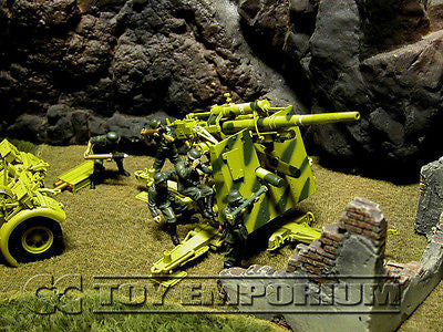 "RETIRED"  Forces Of Valor 1:32 Scale WWII German 88 Flak Gun & (5 Crew) - Eastern Front, 1943