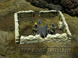 "RETIRED & BRAND NEW" Build-a-Rama 1:32 Hand Painted WWII Deluxe Sandbag Trench Wall Set #1 (5 Piece Set)
