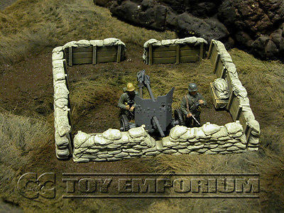 "RETIRED & BRAND NEW" Build-a-Rama 1:32 Hand Painted WWII Deluxe Sandbag Trench Wall Set #1 (5 Piece Set)