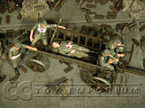 "BRAND NEW" Custom Built & Hand Painted 1:35 WWII German Wooden Cart w/ 5 Soldiers