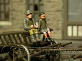 "BRAND NEW" Custom Built - Hand Painted & Weathered 1:35 WWII Farmer & Daughter Set (2 Figure Set)