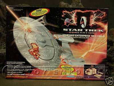 VERY RARE Star Trek "Generations" Enterprise 1701-D "Battle Damaged"  MIB