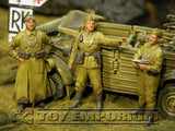 "BRAND NEW" Custom Built - Hand Painted & Weathered 1:35 WWII German DAK "Feldgendarmerie + 2 Authentic Wooden Sign Posts" Soldier Set (4 Figure Set)