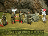 "BRAND NEW" Custom Built - Hand Painted & Weathered 1:35 WWII German "Feldgendarmerie + 2 Authentic Wooden Sign Posts" Soldier Set (4 Figure Set)