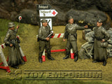 "BRAND NEW" Custom Built - Hand Painted & Weathered 1:35 WWII German "Feldgendarmerie + 2 Authentic Wooden Sign Posts" Soldier Set (4 Figure Set)