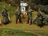 "BRAND NEW" Custom Built - Hand Painted & Weathered 1:35 WWII German "Feldgendarmerie + 2 Authentic Wooden Sign Posts" Soldier Set (4 Figure Set)