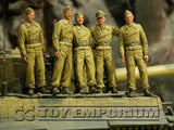 "BRAND NEW" Custom Built - Hand Painted & Weathered 1:35 WWII German "DAK Tiger 1 Tank Crew" Soldier Set (5 Figure Set)