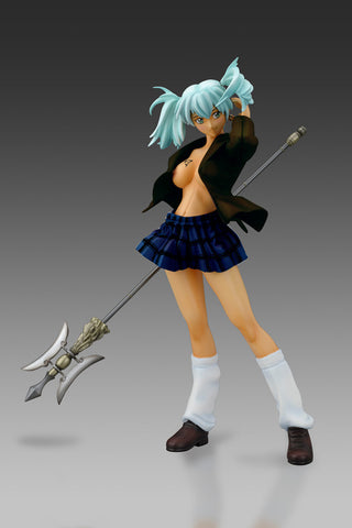"VERY RARE" Ikki Tousen 1/7 "Sexy Ryofu Housen - SIF Exclusive LTD/Blue Plaid Skirt w/Tattoo CASTOFF" VARIANT MINT