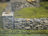 "BRAND NEW" 1:32 Custom Painted Deluxe Stone Wall w/Posts Exclusive Set (10 Piece Set)