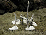 "RETIRED & BRAND NEW" Build-a-Rama 1:32 Hand Painted WWII Deluxe "Winter" War Torn Tree Terrain Set (3 Piece Set)