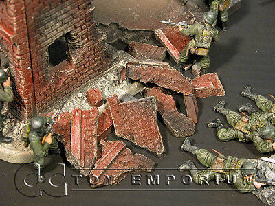 "RETIRED & BRAND NEW" Build-a-Rama 1:32 Hand Painted WWII Deluxe Building  Rubble Set