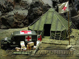 "RETIRED & BRAND NEW" Build-a-Rama 1:32 Scale Hand Painted WWII Field Hospital Flag Pole Set