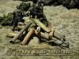 "RETIRED & BRAND NEW" Build-a-Rama 1:32 Hand Painted WWII "Deluxe Blasted Tree Parts" Set (Aprox 5 Piece Set)