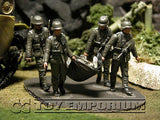 "BRAND NEW" Custom Built - hand painted & Weathered 1:35 WWII Deluxe German "Casualty Evacuation" Soldier Set (5 Figure Set)  (5)