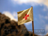 "RETIRED & BRAND NEW" Build-a-Rama 1:32 Scale Hand Painted WWII Field Hospital Flag Pole Set