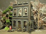"RETIRED" Pro Built - Hand painted & Weathered Verlinden 1:35 WWII Custom 3 Story Home Ruin