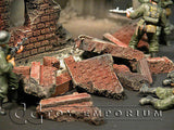 "RETIRED & BRAND NEW" Build-a-Rama 1:32 Hand Painted WWII Deluxe Building  Rubble Set