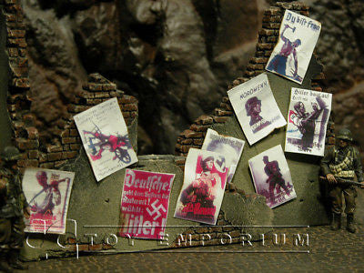 "BRAND NEW" Build-a-Rama 1:32 WWII Deluxe German Poster Set (9 Piece Set)