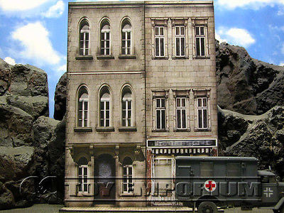 "BRAND NEW"  Build-a-Rama Deluxe WWII "Photo Real" Color Facade #1 w/Sidewalk Set